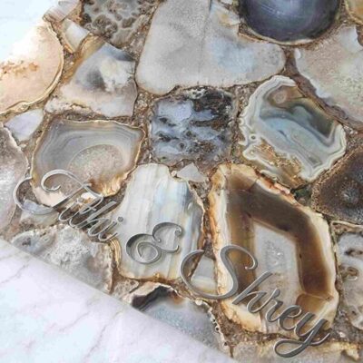 Real Agate Stone Tray/Platter, Rectangular, Personalised