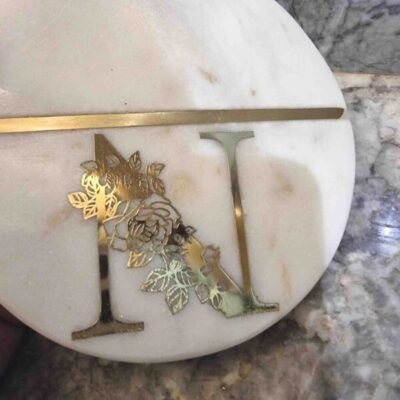 Real Marble Coasters, Personalised with Initial