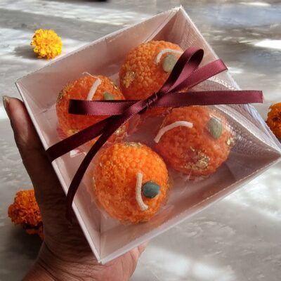 A Mixed of Laddu, Barfi and Rasmalai Candles