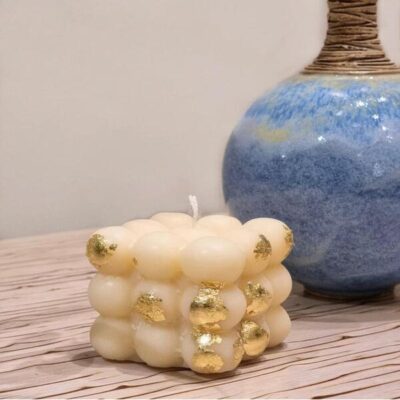 Bubble Candle with Gold Leaf