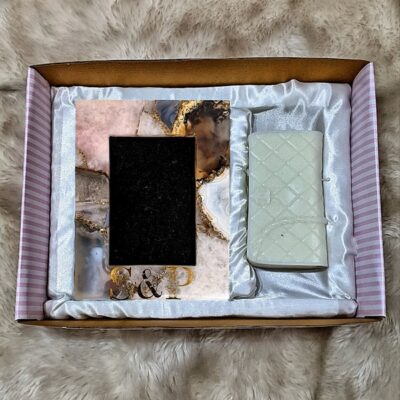 Personalised Agate Photo Frame and Bag Candle Gift Set My Artsy Decor Online Store1