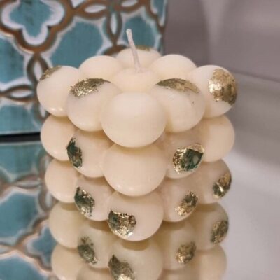 Bubble Candle with Gold Leaf
