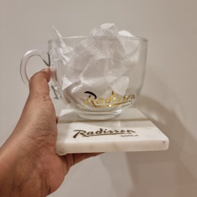 Personalised Marble Coaster and Large Cappuccino/Tea Cup set