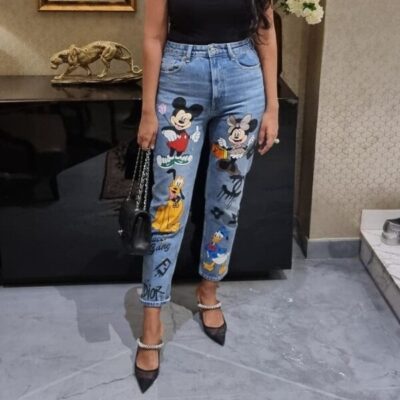 Handpainted Disney World on Jeans