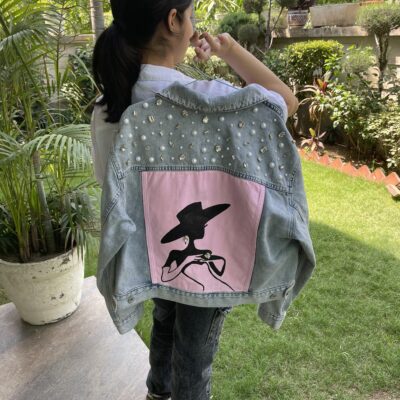 Handpainted Classy Lady Jacket, Pink