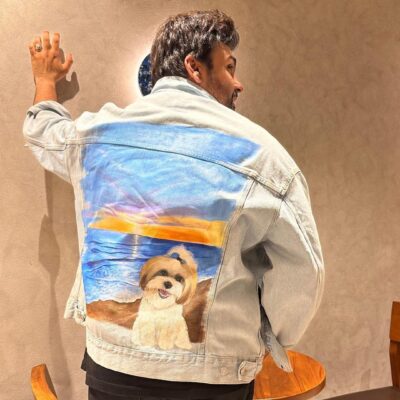 Handpainted Pet Portrait on Jacket