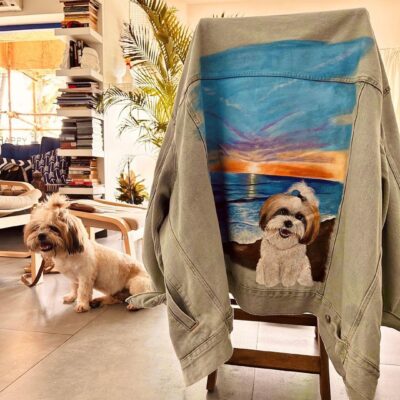 Handpainted Pet Portrait on Jacket
