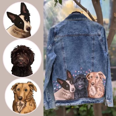 Handpainted Pet Love on Jacket
