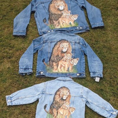 3 Handpainted Denim Jackets for Family