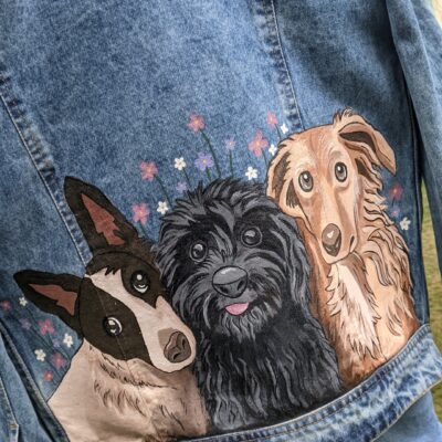 Handpainted Pet Love on Jacket
