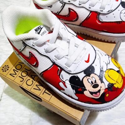 Handpainted Mickey Mouse on Kid’s Nike AF1