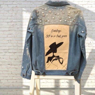 Handpainted Classy Lady Jacket, Off-White