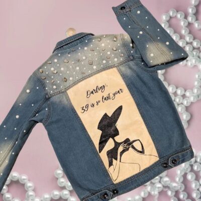 Handpainted Classy Lady Jacket, Off-White