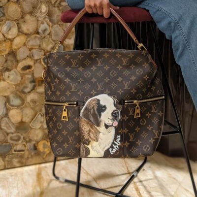 Handpainted Pet Portrait on Louis Vuitton