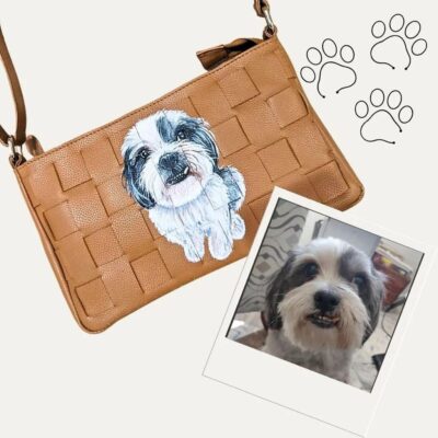 Handpainted Pet Portrait on Bag
