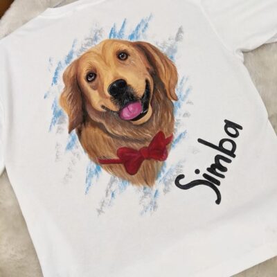 Handpainted Dog Love on T-Shirt