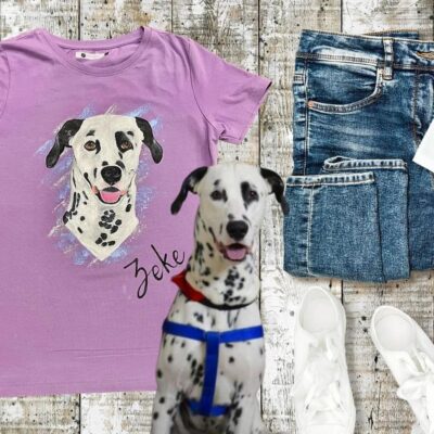 Handpainted Pet Portrait on T-Shirt