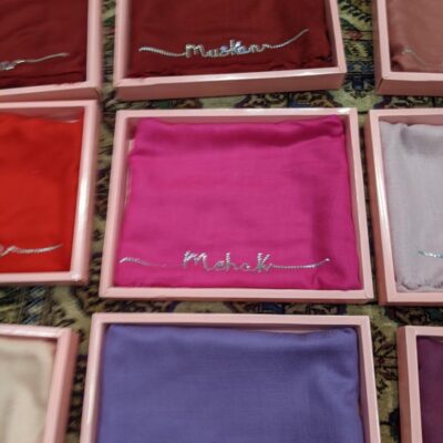 Personalised Scarf/ Stole with Swarovski/ Non-Swarovski