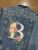 Handpainted Floral Denim Jacket with Name Initial